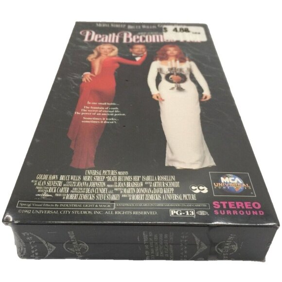 Death Becomes Her VHS Meryl Streep Bruce Willis Goldie Hawn MCA Universal Sealed - Picture 6 of 12
